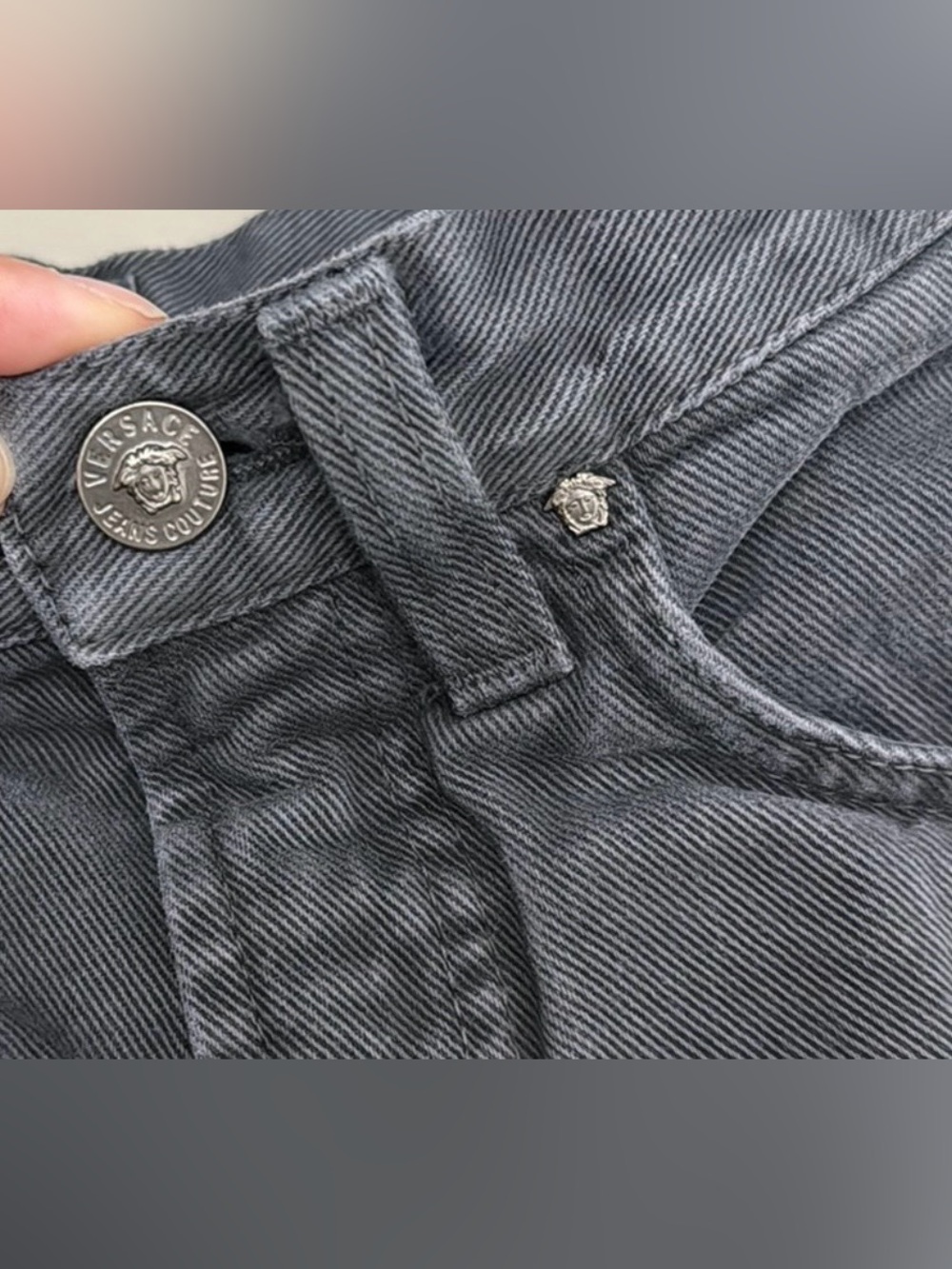 Versace Jeans Couture Gray Denim with Medusa Emblem